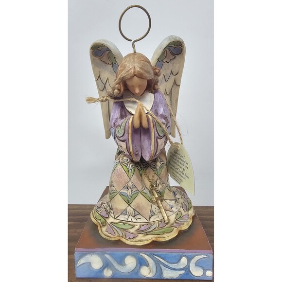 Jim Shore Heartwood Creek Hand Painted He’s Always listening Praying Angel 7.5" - Picture 1 of 13